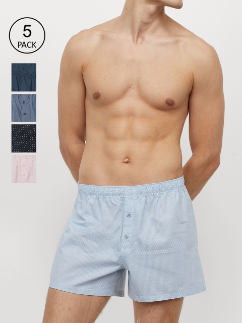 

H&M Men 5-Pack Woven Boxer Shorts 0976419001, Pink