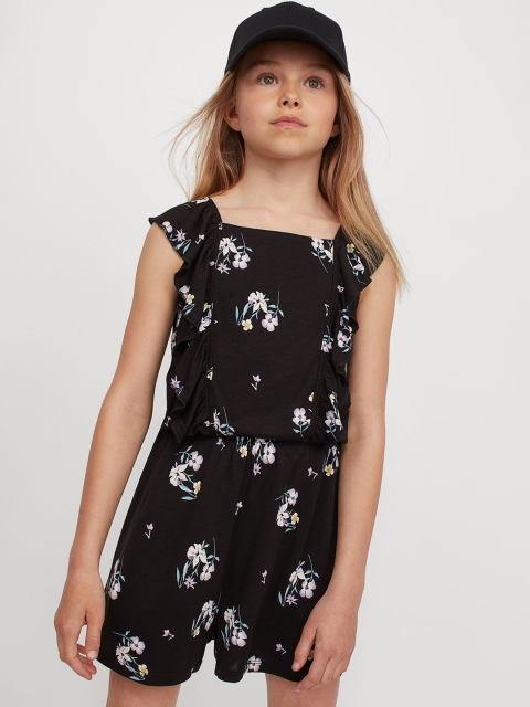 

H&M Girls Black Flounced playsuit