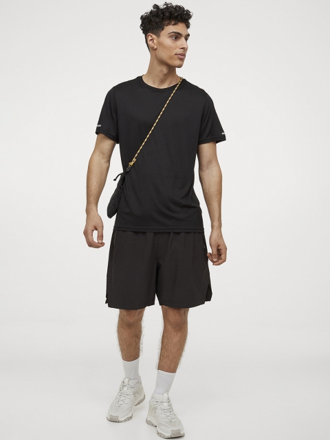 

H&M Men Black Solid Rapid-Dry Regular Fit Running top