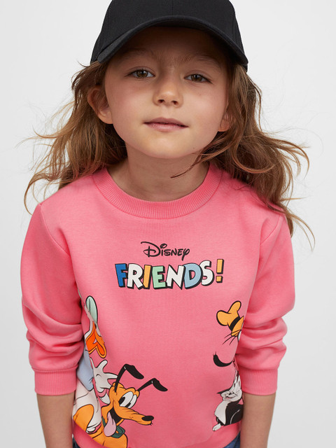

H&M Girls Pink & Multicolored Scooby Doo Printed Cotton Sweatshirt
