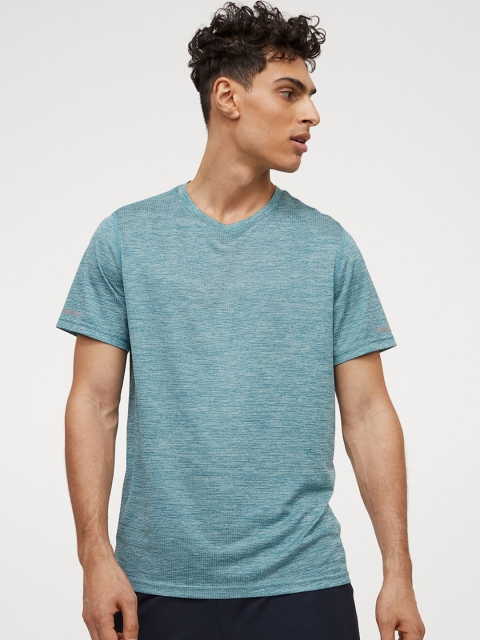 

H&M Men Turquoise Blue Solid Regular Fit Running top