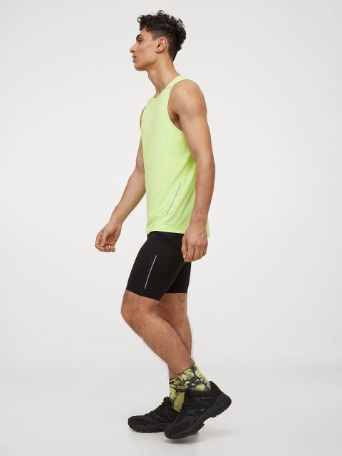 

H&M Men Yellow Solid COOLMAX Running Vest Top