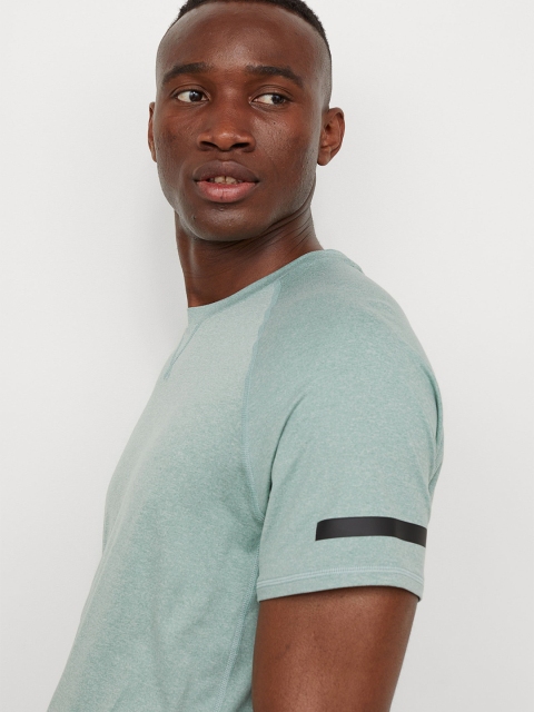 

H&M Men Turquoise Blue Solid Loose Fit Sports Top