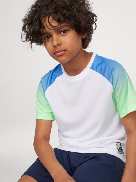 

H&M Boys White & Blue Printed Sports Top