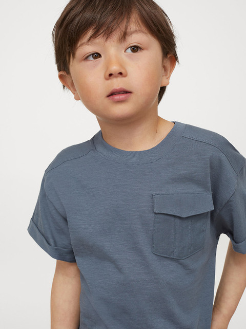 

H&M Boys Blue Pocket-detail Cotton T-shirt