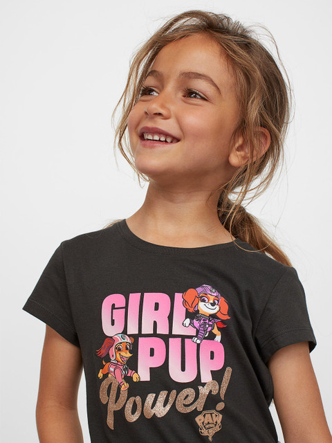 

H&M Girls Grey & Pink 3-Pack Printed Jersey Tops