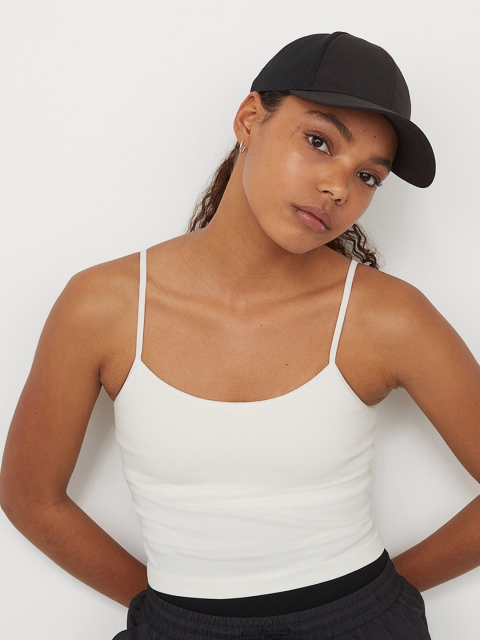 

H&M Women White Solid Seamless Sports Top