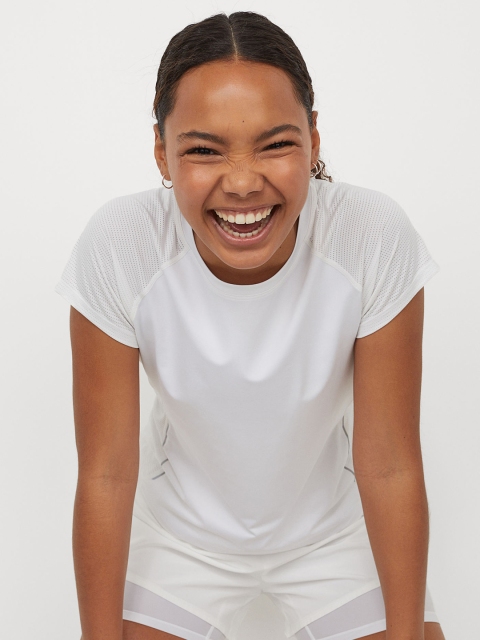

H&M Women White COOLMAX Running Top