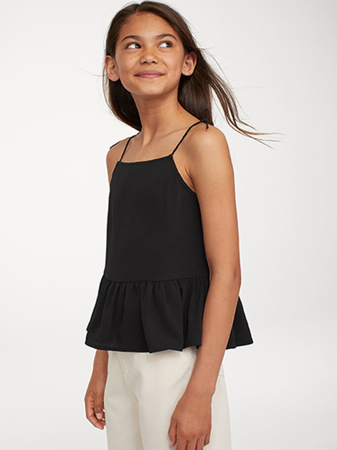 

H&M Girls Black Bow-Detail Top