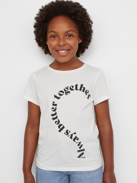 

H&M Girls White & Black Pure Cotton 2-Pack Jersey Tops