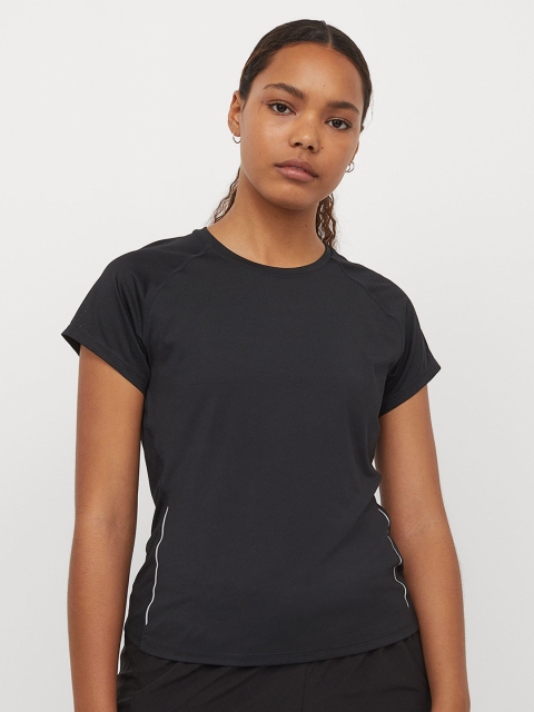 

H&M Women Black COOLMAX Running Top