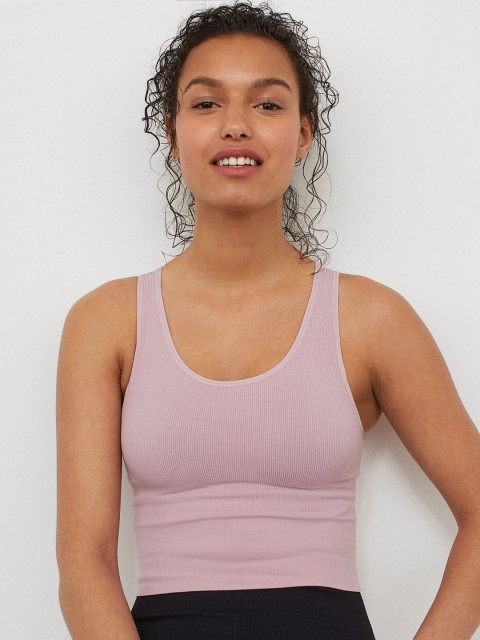 

H&M Women Pink Cropped Seamless Sports Top