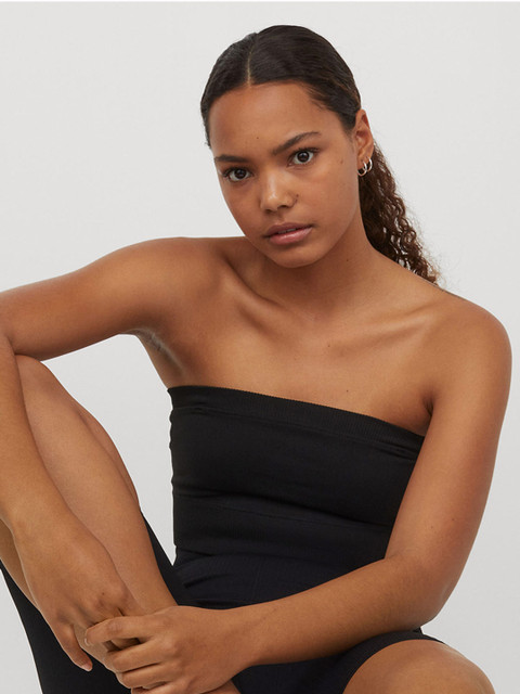 

H&M Women Black Seamless Sports Bandeau Top