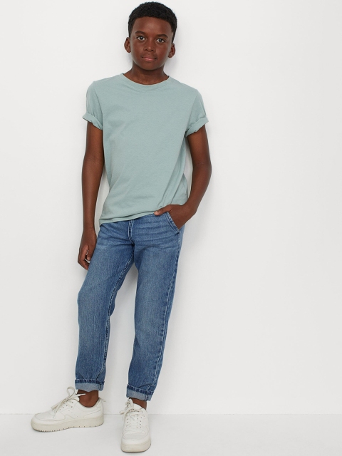 

H&M Boys Blue Solid Denim Joggers