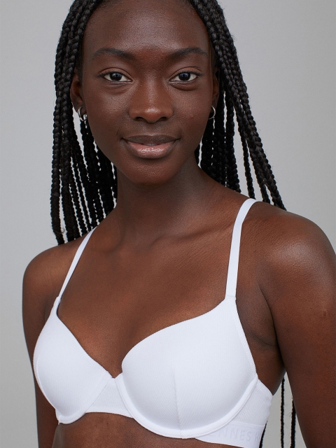 

H&M Womens White Padded underwired cotton bra