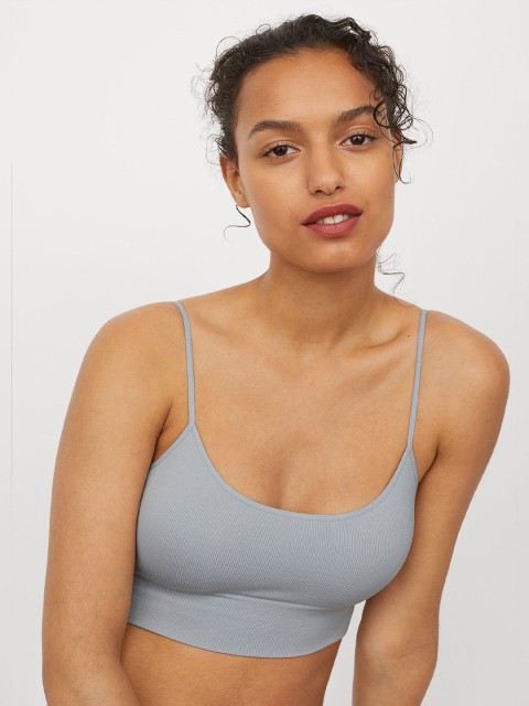 

H&M Womens Grey & Blue Seamless Bralette