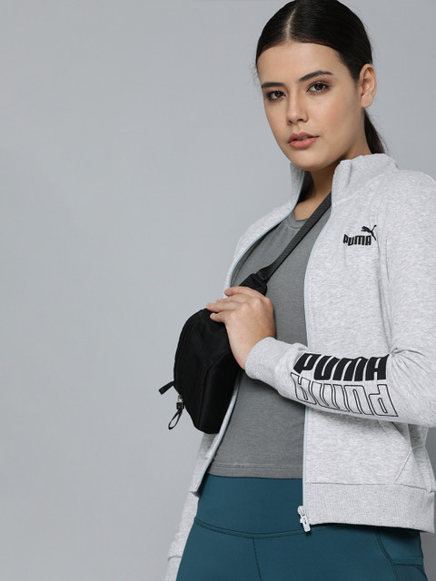

Puma Women Grey & Black Printed Open Front Jacket