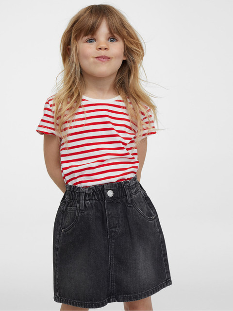 

H&M Girls Black Denim Paper Bag Skirt