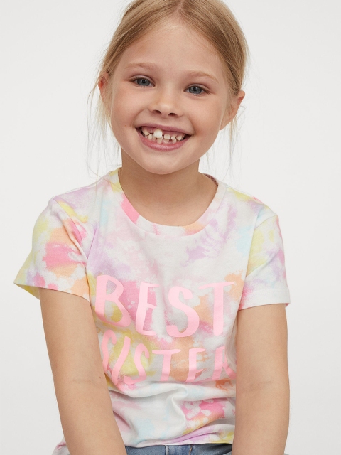 

H&M Girls Multicoloured Tie-Dye Sibling T-shirt, Multi