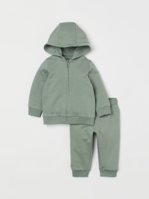 

H&M Girls Green Organic Cotton 2-Piece Sustainable Sweatshirt Set