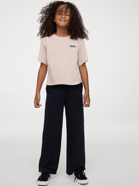 

H&M Girls Pink & Black 2-Piece Set Top With Trousers