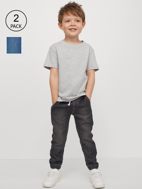 

H&M Pack of 2 Boys Charcoal Grey & Blue Twill Joggers