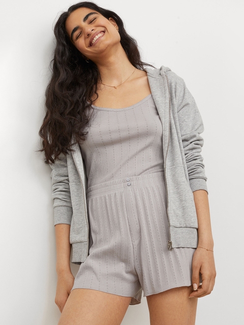 

H&M Women Grey Pointelle Jersey Pyjamas
