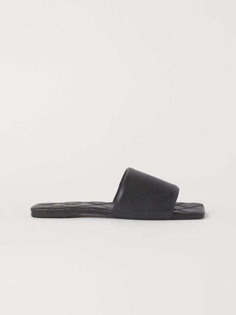 

H&M Women Black Solid Slides