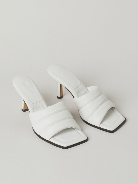 

H&M Women White Solid Mules