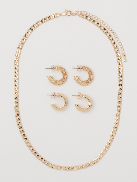 

H&M Women Gold Necklace & Earrings Set