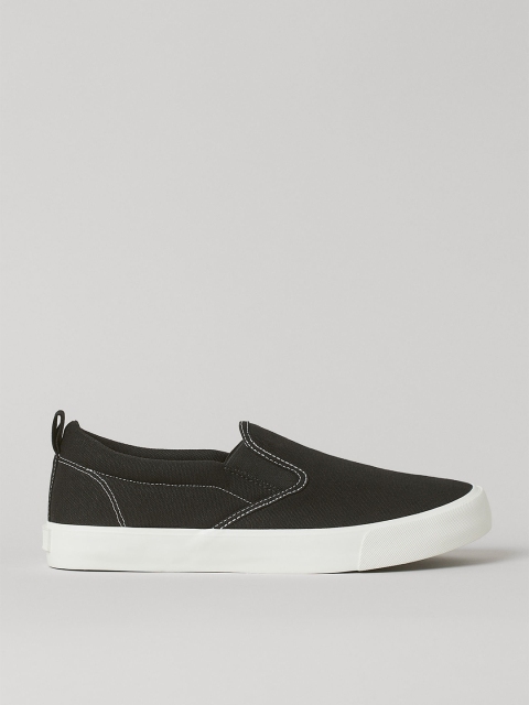 

H&M Men Black Solid Slip-on Trainers