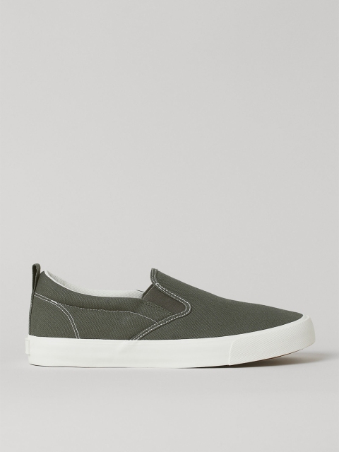 

H&M Men Green Solid Slip-On Trainers