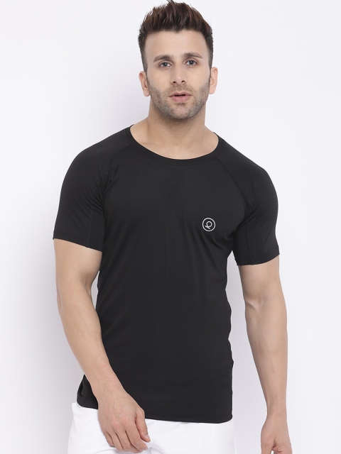 

Chkokko Men Black Dry Fit Gym Sports T-shirt