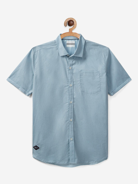 

Octave Boys Blue and Black Micro Printed Casual Shirt
