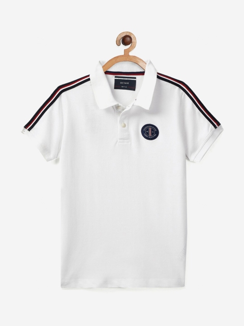 

Octave Boys White Polo Collar Applique T-shirt