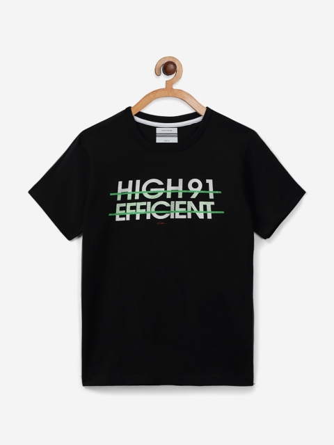 

Octave Boys Black Typography Printed T-shirt