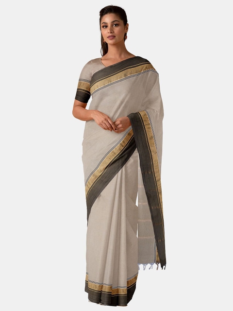 

Taneira Beige & Black Pure Cotton Saree