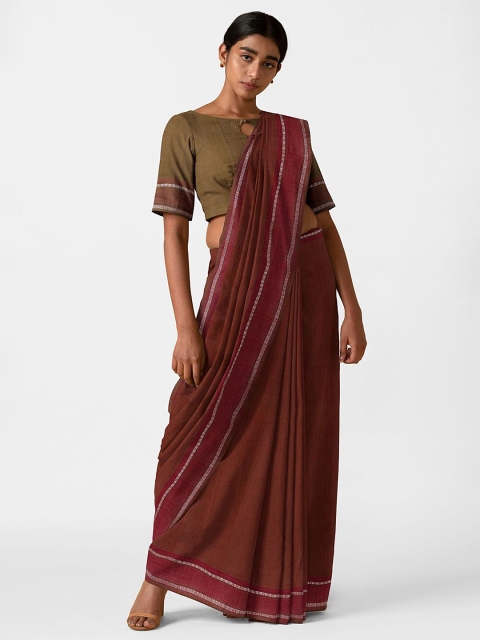 

Taneira Brown & Beige Pure Cotton Mangalagiri Saree