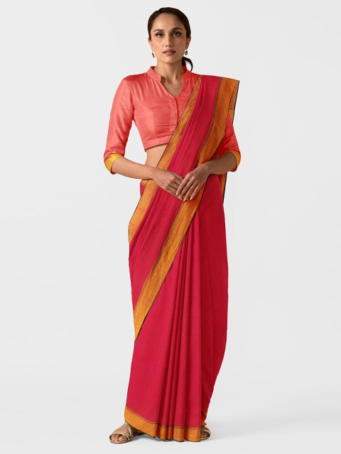 

Taneira Red & Orange Pure Cotton Mangalagiri Saree