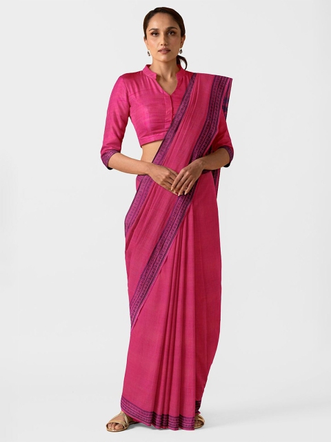 

Taneira Pink & Blue Pure Cotton Mangalagiri Saree