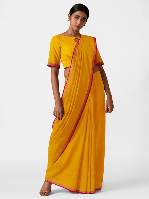 

Taneira Yellow & Pink Pure Cotton Mangalagiri Saree