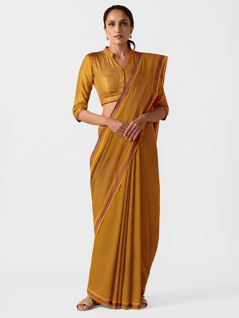 

Taneira Mustard & Purple Pure Cotton Mangalagiri Saree
