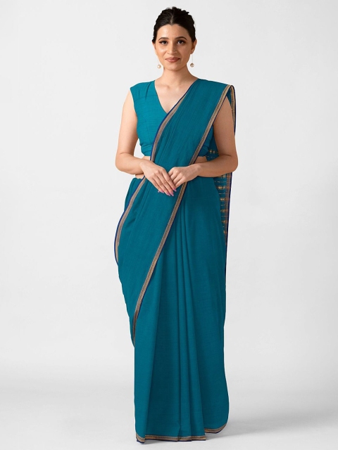 

Taneira Blue & Tan Pure Cotton Mangalagiri Saree