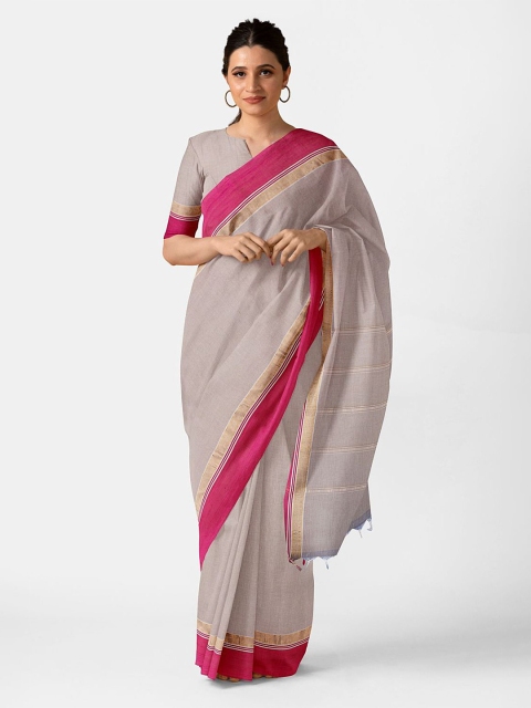 

Taneira Beige & Pink Zari Pure Cotton Saree