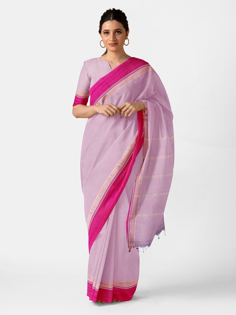 

Taneira Lavender & Pink Pure Cotton Saree