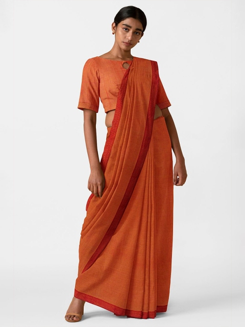 

Taneira Orange & Red Pure Cotton Mangalagiri Saree