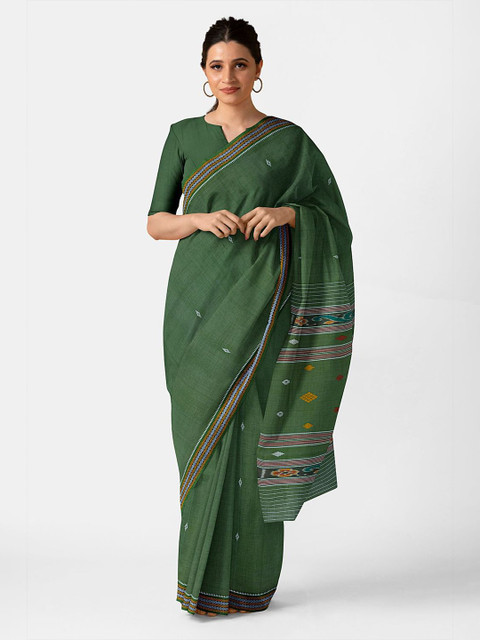 

Taneira Green & Grey Pure Cotton Saree