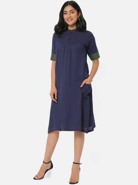 

Saaki Navy Blue A-Line Dress