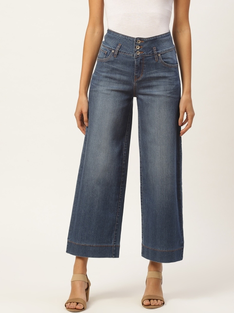 

Xpose Women Blue Wide Leg High-Rise Light Fade Jeans