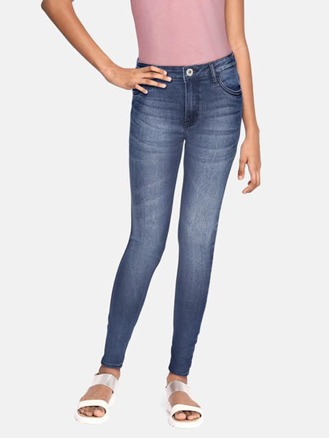 

UTH by Roadster Girls Navy Blue Regular Fit Light Fade Stretchable Jeans